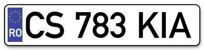 Placuta inmatriculare numar auto  CS-783-KIA, CS 783 KIA, CS783KIA