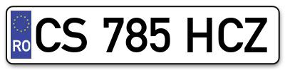 Placuta inmatriculare numar auto  CS-785-HCZ, CS 785 HCZ, CS785HCZ