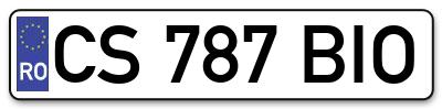 Placuta inmatriculare numar auto  CS-787-BIO, CS 787 BIO, CS787BIO