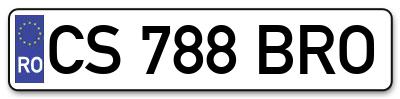 Placuta inmatriculare numar auto  CS-788-BRO, CS 788 BRO, CS788BRO