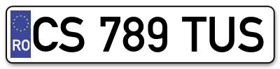 Placuta inmatriculare numar auto  CS-789-TUS, CS 789 TUS, CS789TUS