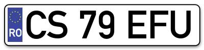 Placuta inmatriculare numar auto  CS-79-EFU, CS 79 EFU, CS79EFU