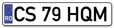 Placuta inmatriculare numar auto  CS-79-HQM, CS 79 HQM, CS79HQM