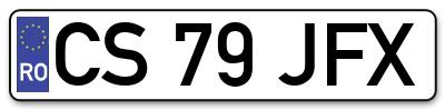 Placuta inmatriculare numar auto  CS-79-JFX, CS 79 JFX, CS79JFX