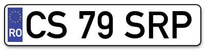 Placuta inmatriculare numar auto  CS-79-SRP, CS 79 SRP, CS79SRP