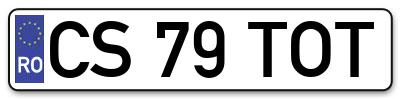 Placuta inmatriculare numar auto  CS-79-TOT, CS 79 TOT, CS79TOT