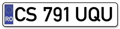 Placuta inmatriculare numar auto  CS-791-UQU, CS 791 UQU, CS791UQU