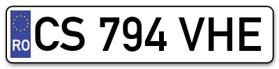 Placuta inmatriculare numar auto  CS-794-VHE, CS 794 VHE, CS794VHE