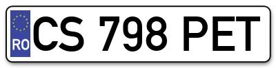 Placuta inmatriculare numar auto  CS-798-PET, CS 798 PET, CS798PET