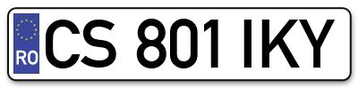 Placuta inmatriculare numar auto  CS-801-IKY, CS 801 IKY, CS801IKY