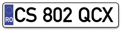 Placuta inmatriculare numar auto  CS-802-QCX, CS 802 QCX, CS802QCX