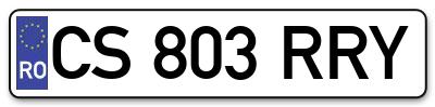 Placuta inmatriculare numar auto  CS-803-RRY, CS 803 RRY, CS803RRY