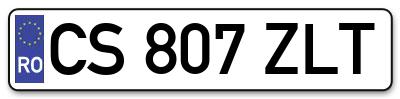Placuta inmatriculare numar auto  CS-807-ZLT, CS 807 ZLT, CS807ZLT