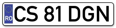 Placuta inmatriculare numar auto  CS-81-DGN, CS 81 DGN, CS81DGN