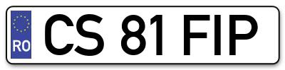 Placuta inmatriculare numar auto  CS-81-FIP, CS 81 FIP, CS81FIP