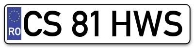 Placuta inmatriculare numar auto  CS-81-HWS, CS 81 HWS, CS81HWS