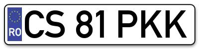 Placuta inmatriculare numar auto  CS-81-PKK, CS 81 PKK, CS81PKK