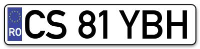 Placuta inmatriculare numar auto  CS-81-YBH, CS 81 YBH, CS81YBH