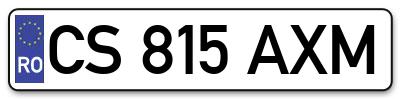 Placuta inmatriculare numar auto  CS-815-AXM, CS 815 AXM, CS815AXM