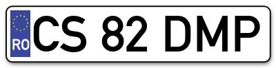 Placuta inmatriculare numar auto  CS-82-DMP, CS 82 DMP, CS82DMP