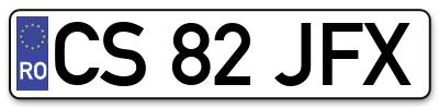 Placuta inmatriculare numar auto  CS-82-JFX, CS 82 JFX, CS82JFX