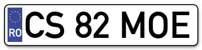 Placuta inmatriculare numar auto  CS-82-MOE, CS 82 MOE, CS82MOE