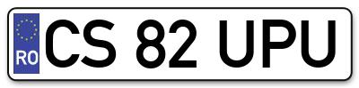 Placuta inmatriculare numar auto  CS-82-UPU, CS 82 UPU, CS82UPU