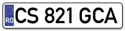 Placuta inmatriculare numar auto  CS-821-GCA, CS 821 GCA, CS821GCA