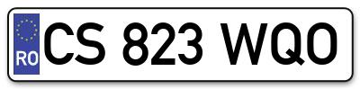 Placuta inmatriculare numar auto  CS-823-WQO, CS 823 WQO, CS823WQO