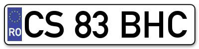 Placuta inmatriculare numar auto  CS-83-BHC, CS 83 BHC, CS83BHC