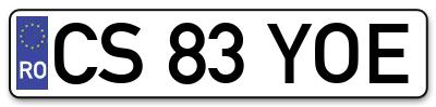Placuta inmatriculare numar auto  CS-83-YOE, CS 83 YOE, CS83YOE