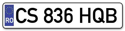 Placuta inmatriculare numar auto  CS-836-HQB, CS 836 HQB, CS836HQB