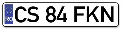 Placuta inmatriculare numar auto  CS-84-FKN, CS 84 FKN, CS84FKN