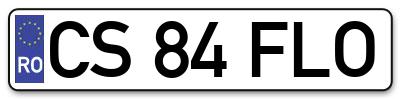 Placuta inmatriculare numar auto  CS-84-FLO, CS 84 FLO, CS84FLO