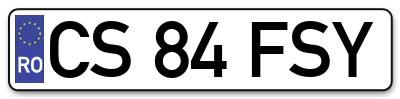 Placuta inmatriculare numar auto  CS-84-FSY, CS 84 FSY, CS84FSY