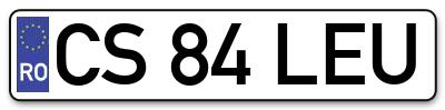 Placuta inmatriculare numar auto  CS-84-LEU, CS 84 LEU, CS84LEU