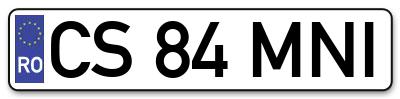 Placuta inmatriculare numar auto  CS-84-MNI, CS 84 MNI, CS84MNI