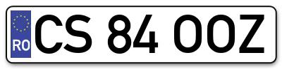 Placuta inmatriculare numar auto  CS-84-OOZ, CS 84 OOZ, CS84OOZ