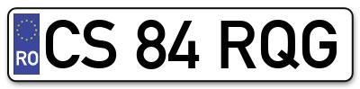 Placuta inmatriculare numar auto  CS-84-RQG, CS 84 RQG, CS84RQG
