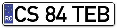 Placuta inmatriculare numar auto  CS-84-TEB, CS 84 TEB, CS84TEB