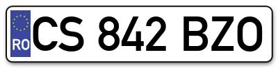 Placuta inmatriculare numar auto  CS-842-BZO, CS 842 BZO, CS842BZO