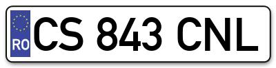 Placuta inmatriculare numar auto  CS-843-CNL, CS 843 CNL, CS843CNL