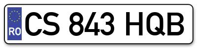 Placuta inmatriculare numar auto  CS-843-HQB, CS 843 HQB, CS843HQB