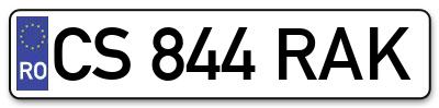 Placuta inmatriculare numar auto  CS-844-RAK, CS 844 RAK, CS844RAK