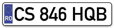 Placuta inmatriculare numar auto  CS-846-HQB, CS 846 HQB, CS846HQB