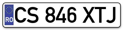 Placuta inmatriculare numar auto  CS-846-XTJ, CS 846 XTJ, CS846XTJ