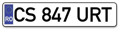 Placuta inmatriculare numar auto  CS-847-URT, CS 847 URT, CS847URT