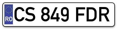 Placuta inmatriculare numar auto  CS-849-FDR, CS 849 FDR, CS849FDR