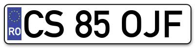 Placuta inmatriculare numar auto  CS-85-OJF, CS 85 OJF, CS85OJF