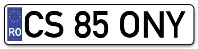 Placuta inmatriculare numar auto  CS-85-ONY, CS 85 ONY, CS85ONY